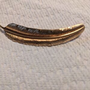 Gold Feather Brooch